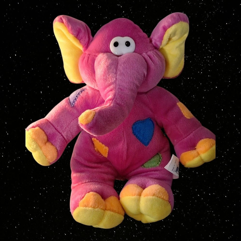 Pink and Yellow Elephant Plush Toy